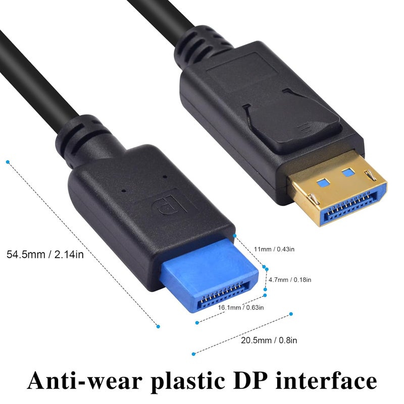 Poyiccot 8K Displayport 1.4 Cable, Short Displayport Cable 1feet, 32.4Gbps DP Male to Male Cord, Anti-Wear Plastic DP Connector for Computer Monitor, Industrial Devices Testing - Image 2